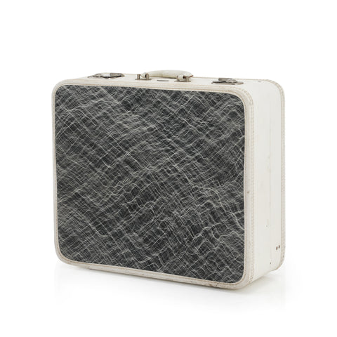 White / Grey Maximillian Medium Leather Suitcase