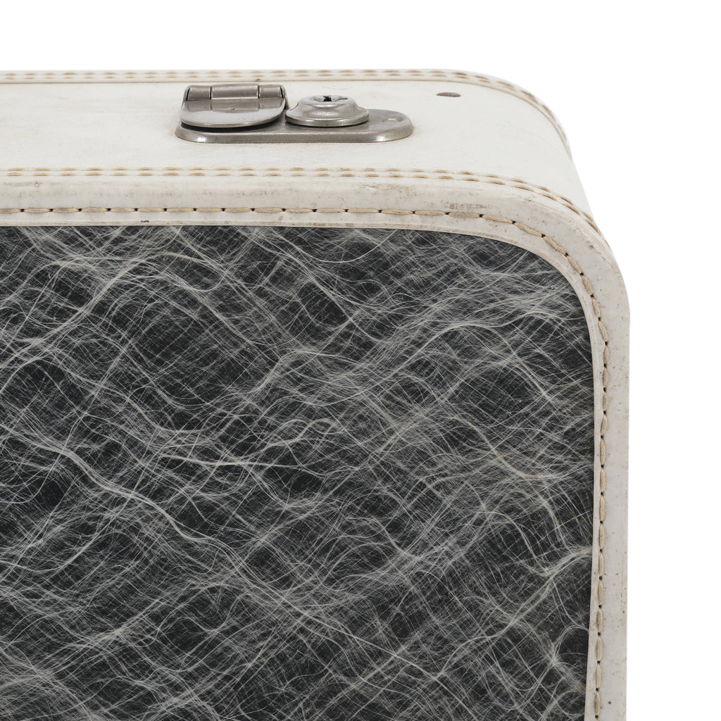 White / Grey Maximillian Medium Leather Suitcase