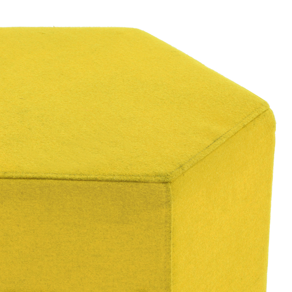 Hexagonal Ottoman - Neon Yellow