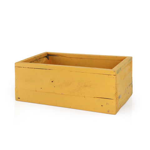 Shallow Yellow Wooden Crate