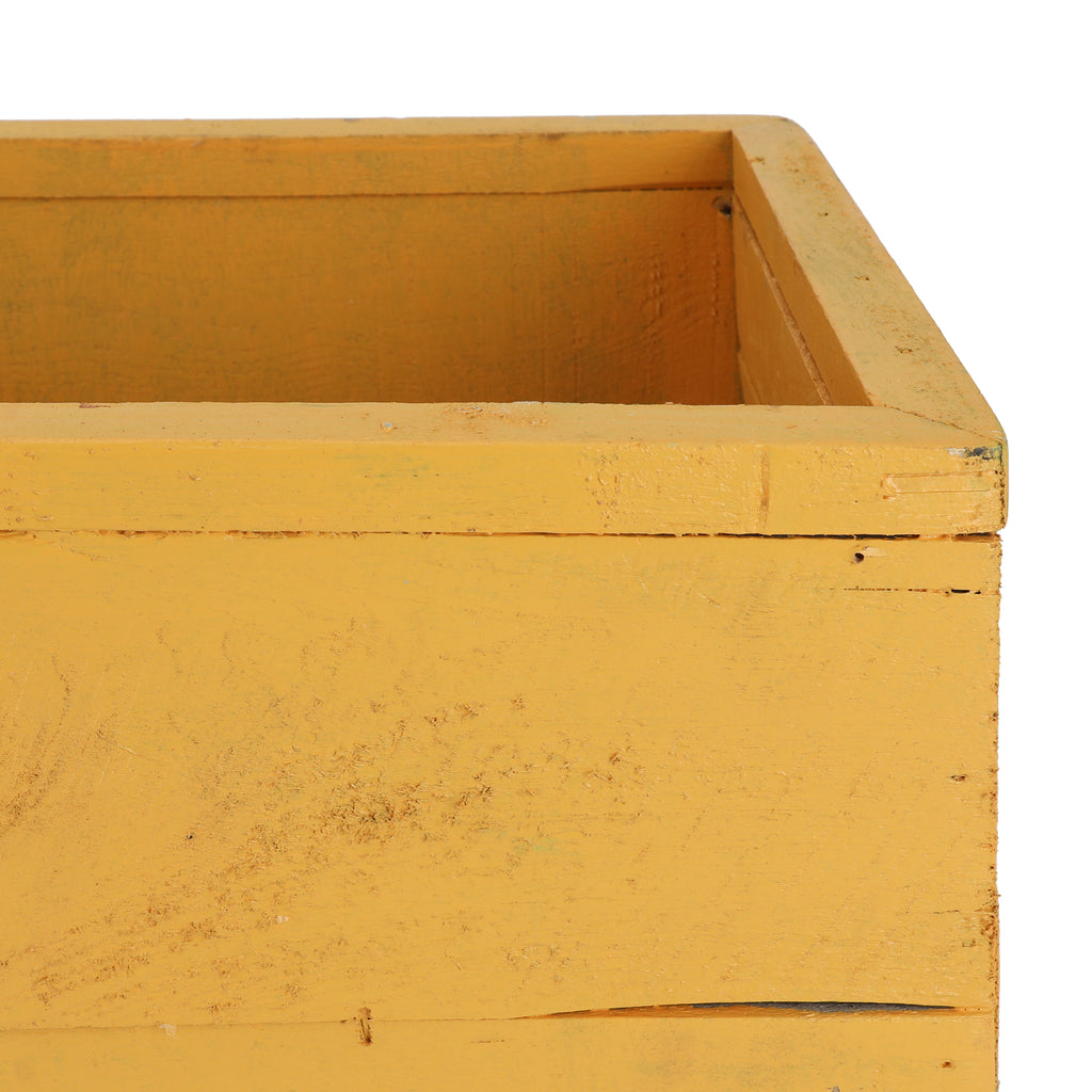 Shallow Yellow Wooden Crate