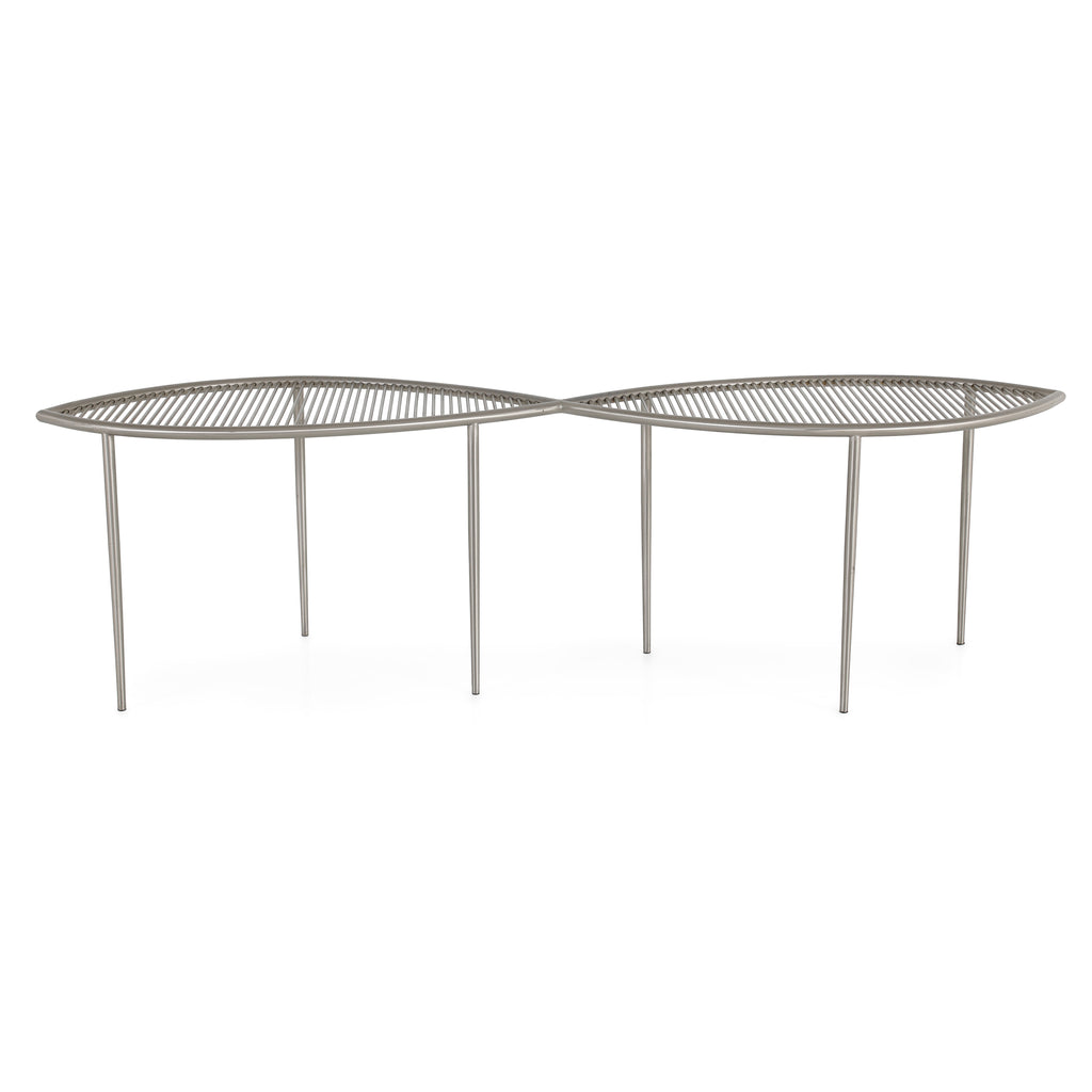 Silver Leaves Shaped Side Table