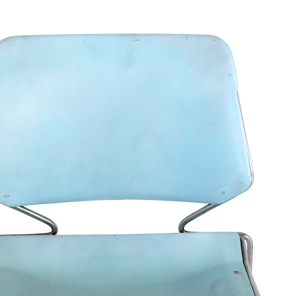 Light Blue Stackable 70s Modern Side Chair