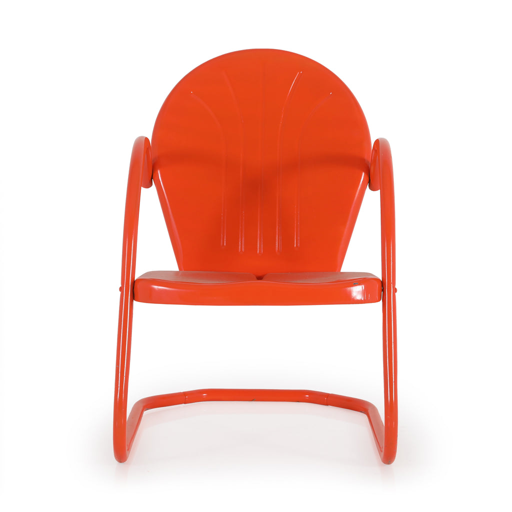Bright Orange Metal Outdoor Cantilever Chair