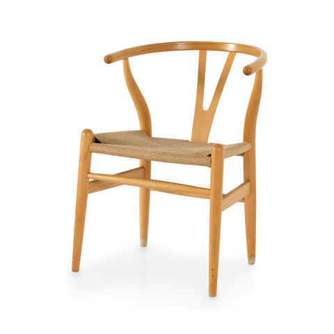 Light Wood Mid Century Wishbone Dining Chair