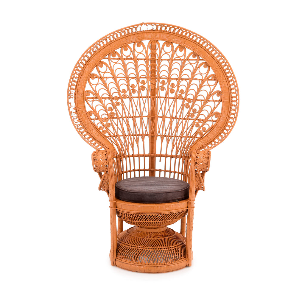 Orange Brown Large Peacock Chair