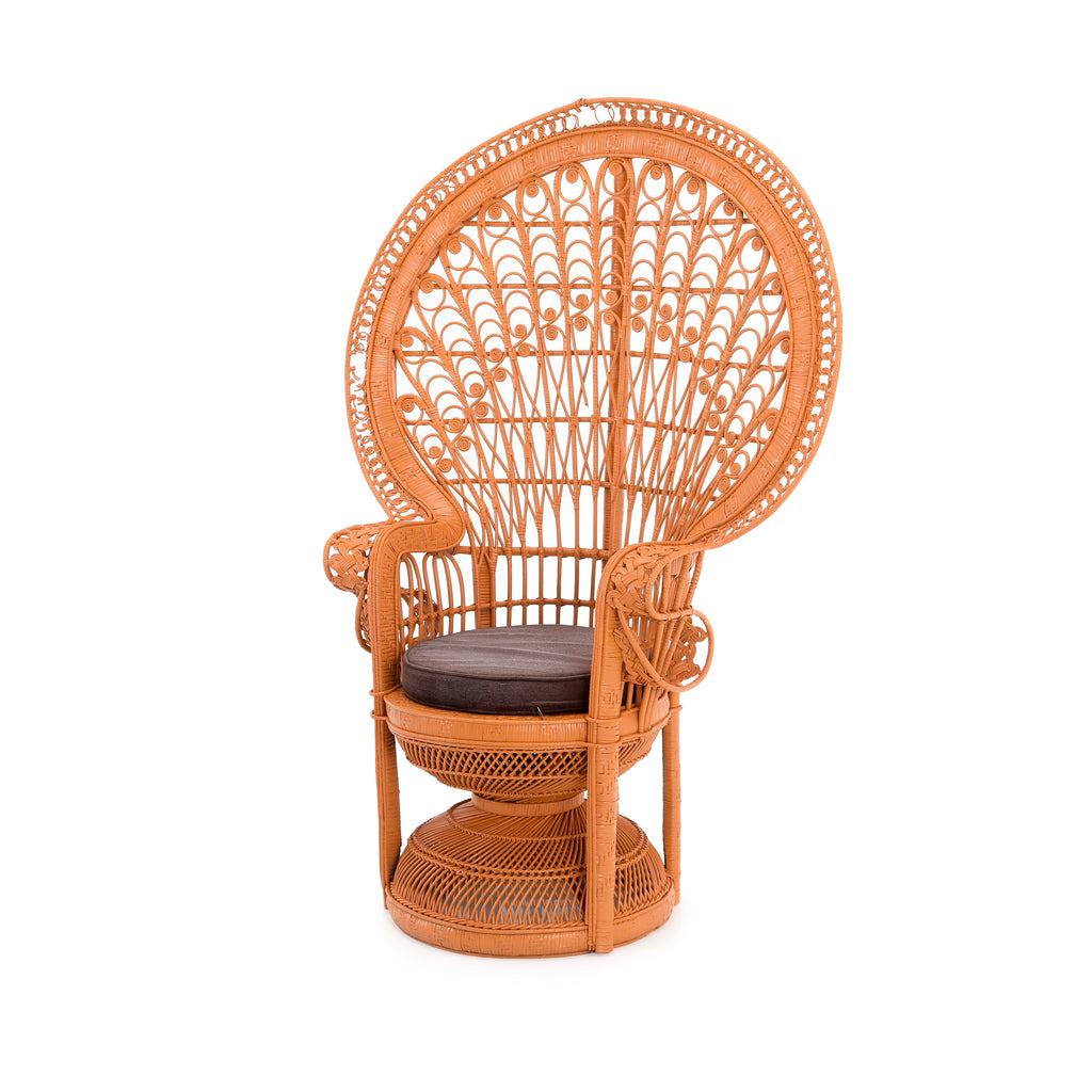 Orange Brown Large Peacock Chair