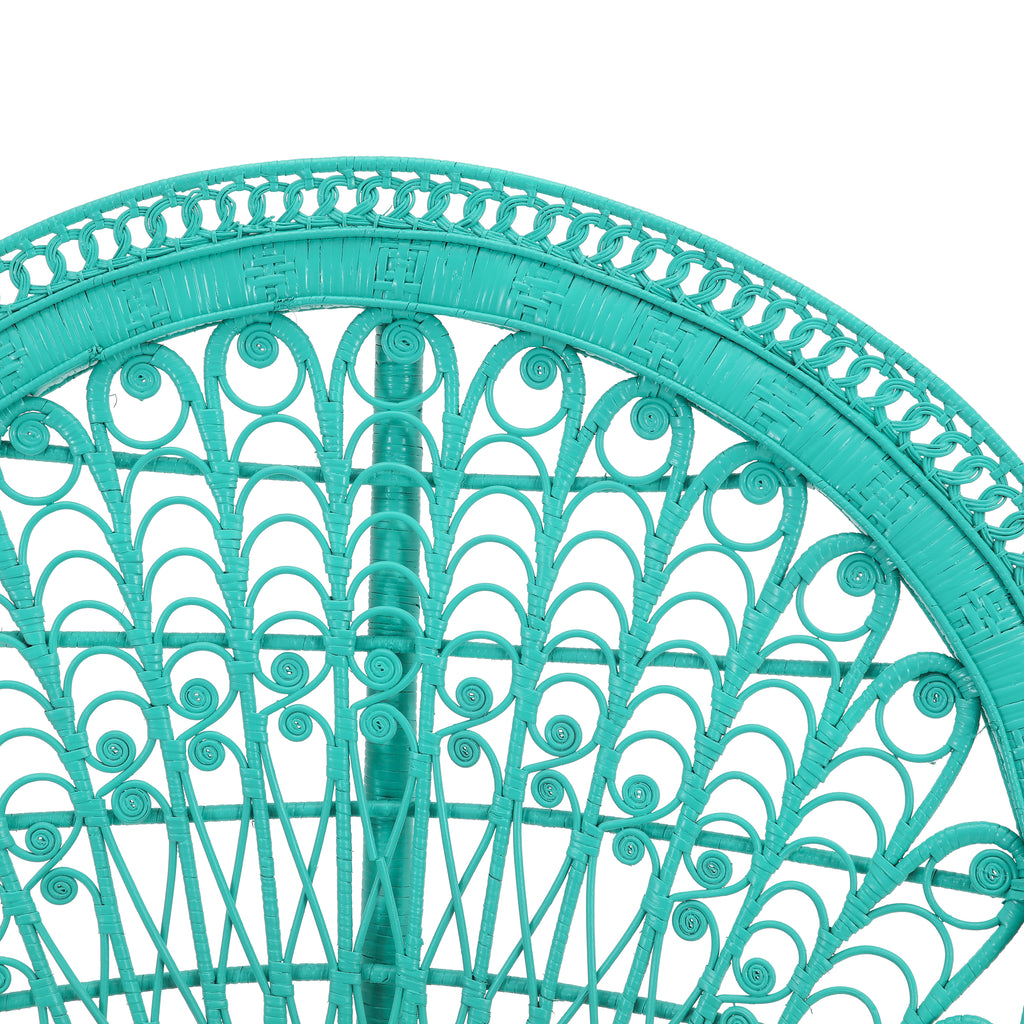 Turquoise Large Wicker Peacock Chair
