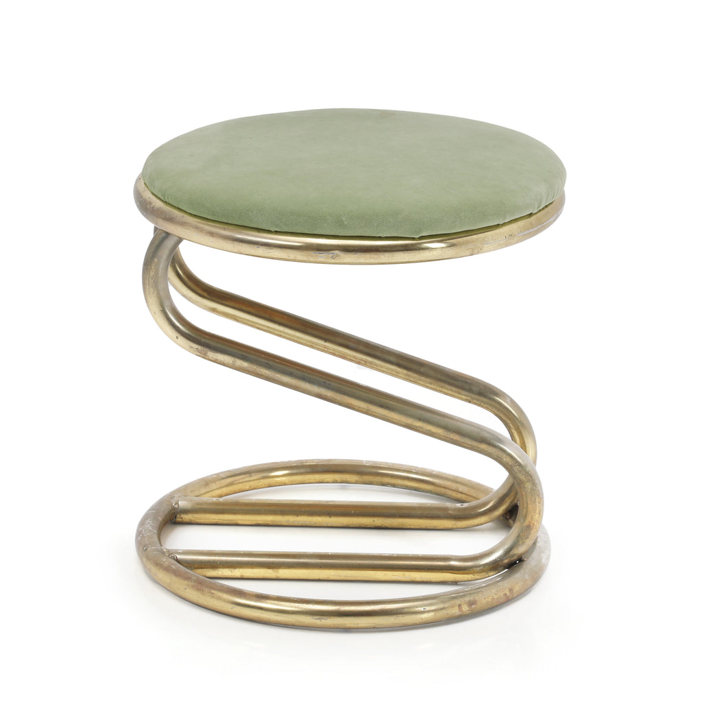 Bent Gold and Green Vanity Stool