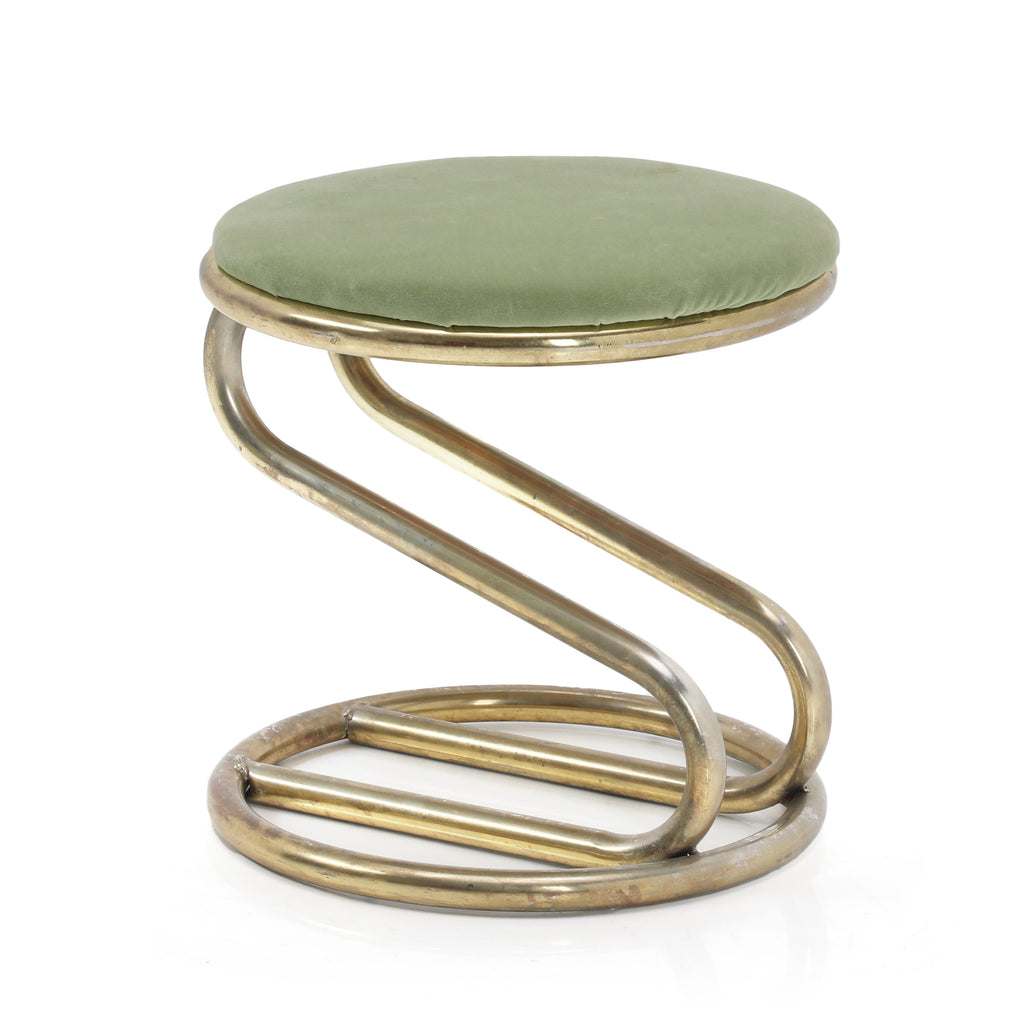Bent Gold and Green Vanity Stool