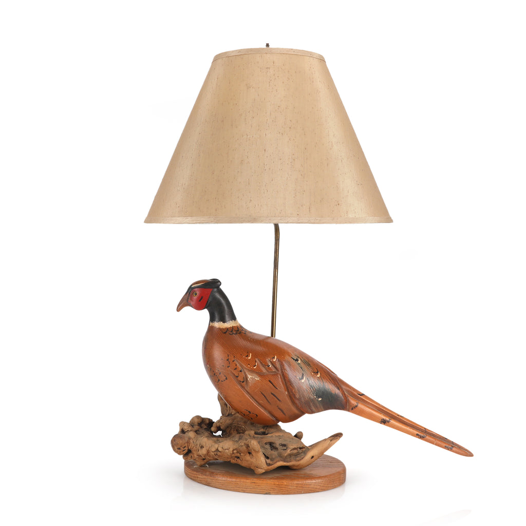 Wooden Bird Table Lamp