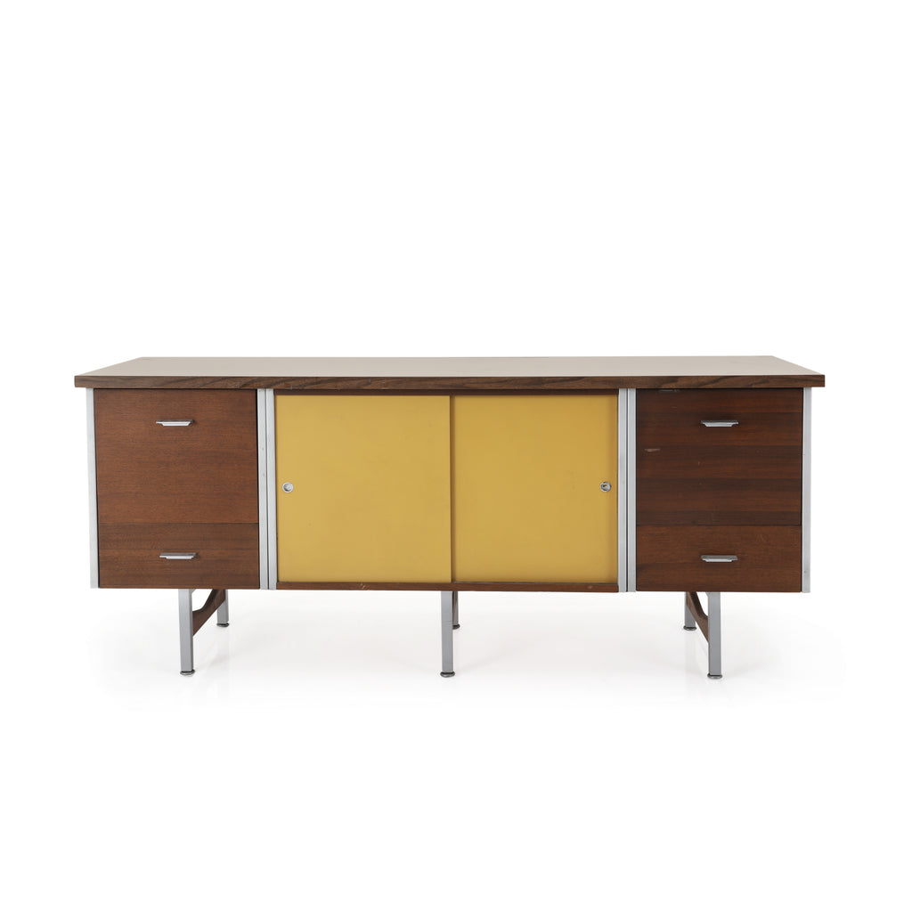 Yellow & Wood Office Cabinets