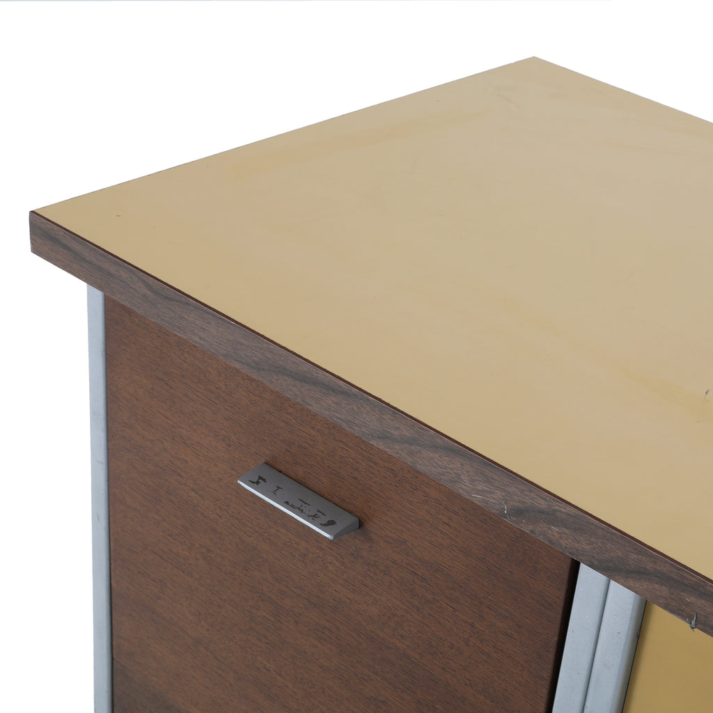 Yellow & Wood Office Credenza