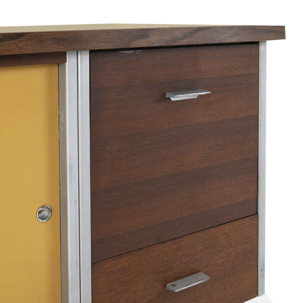 Yellow & Wood Office Credenza