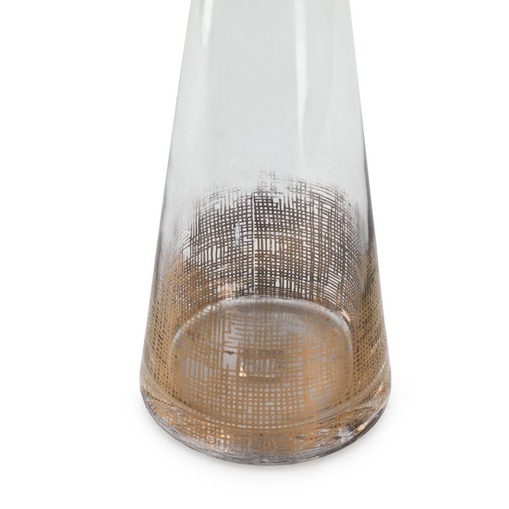 Tall Gold Glass Decanter
