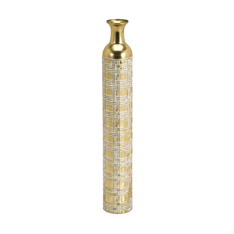 Tall Gold / White Pattern Vase (A+D)