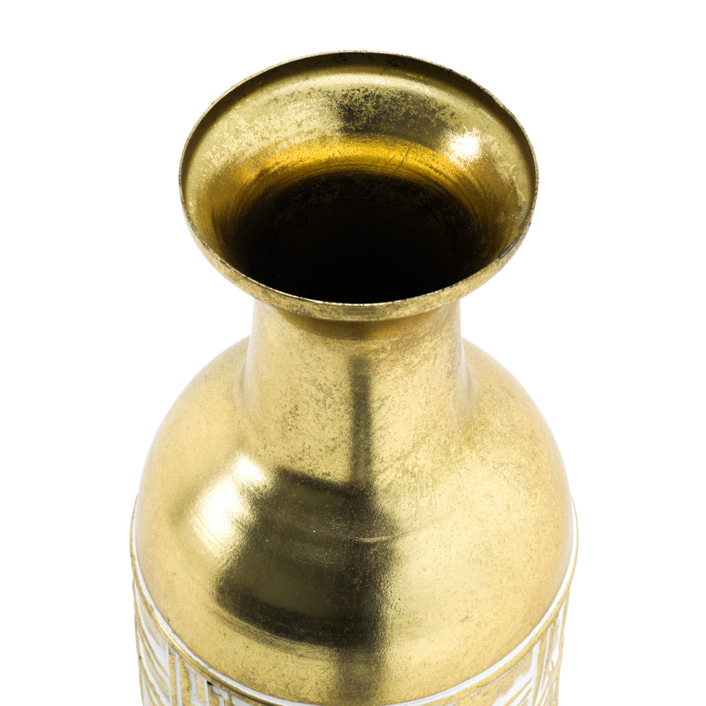 Tall Gold / White Pattern Vase (A+D)