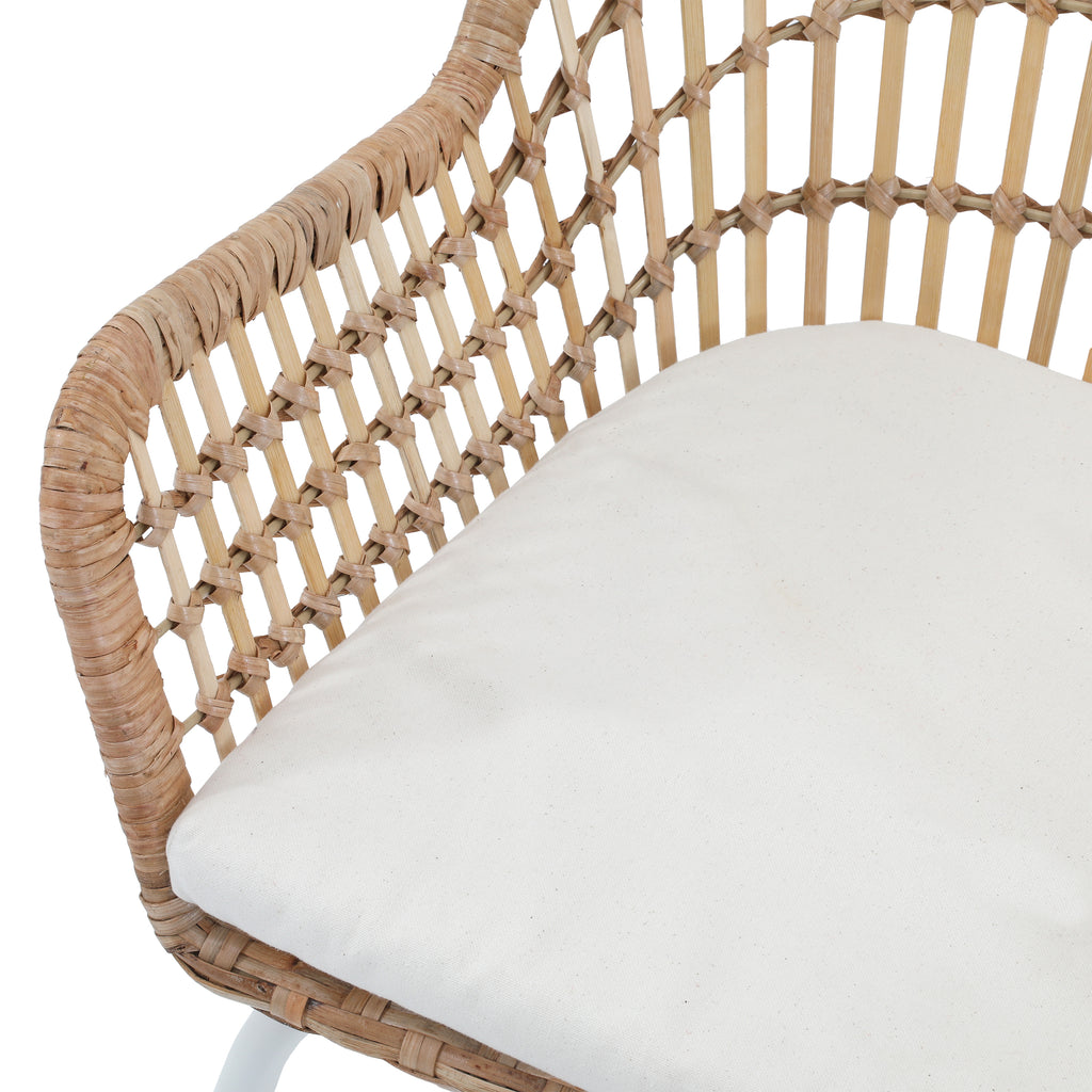 Wicker & White Side Chair