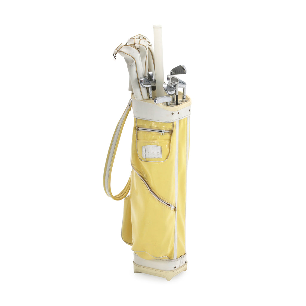 Yellow Wilson Golf Bag with Clubs