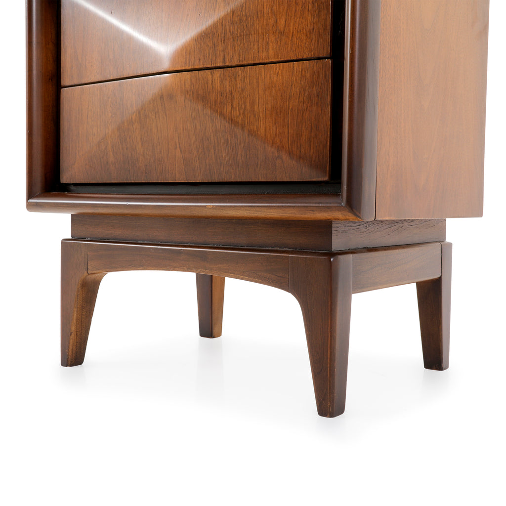 United Diamond Mid Century Walnut Nightstand