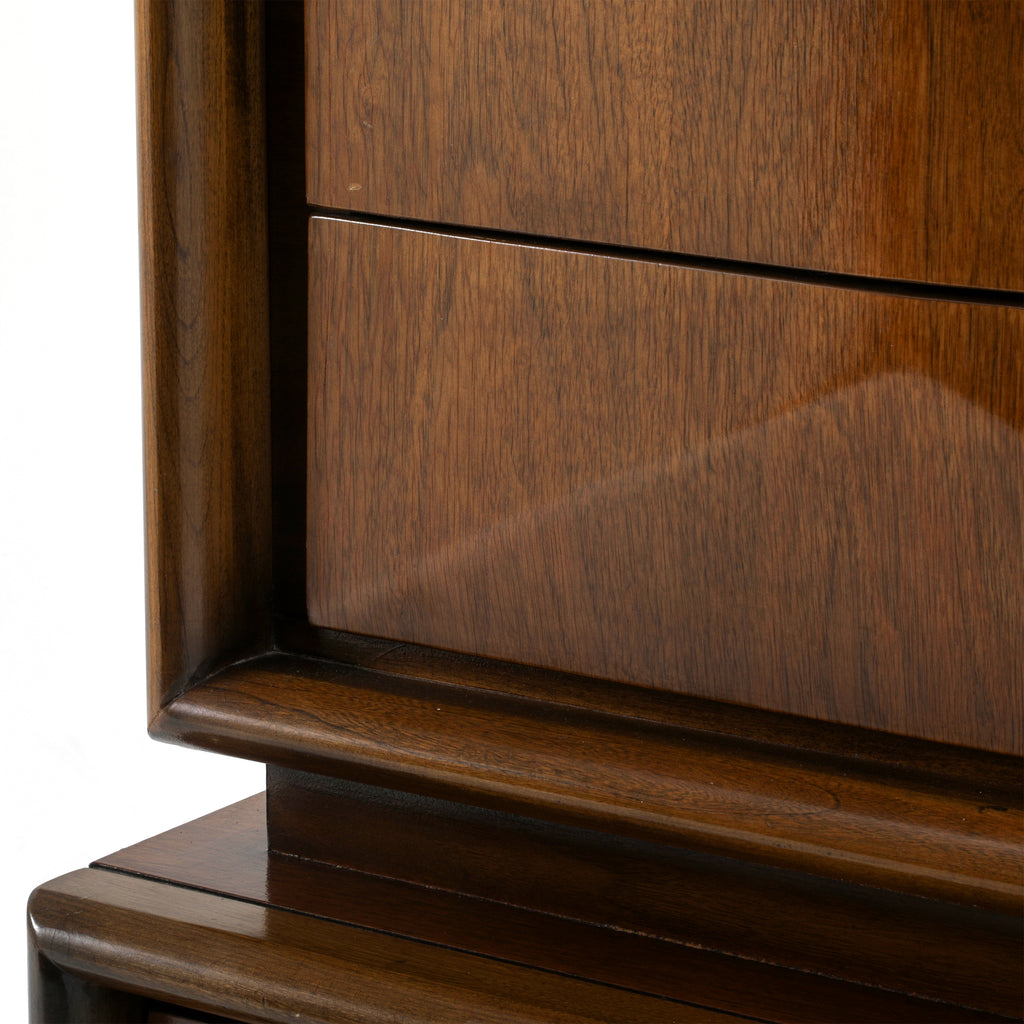 United Diamond Mid Century Walnut Highboy Dresser