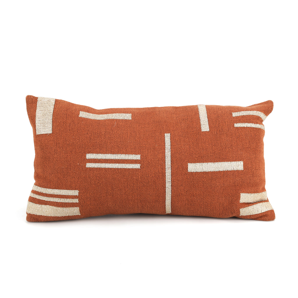 Orange & White Lumbar Pillow