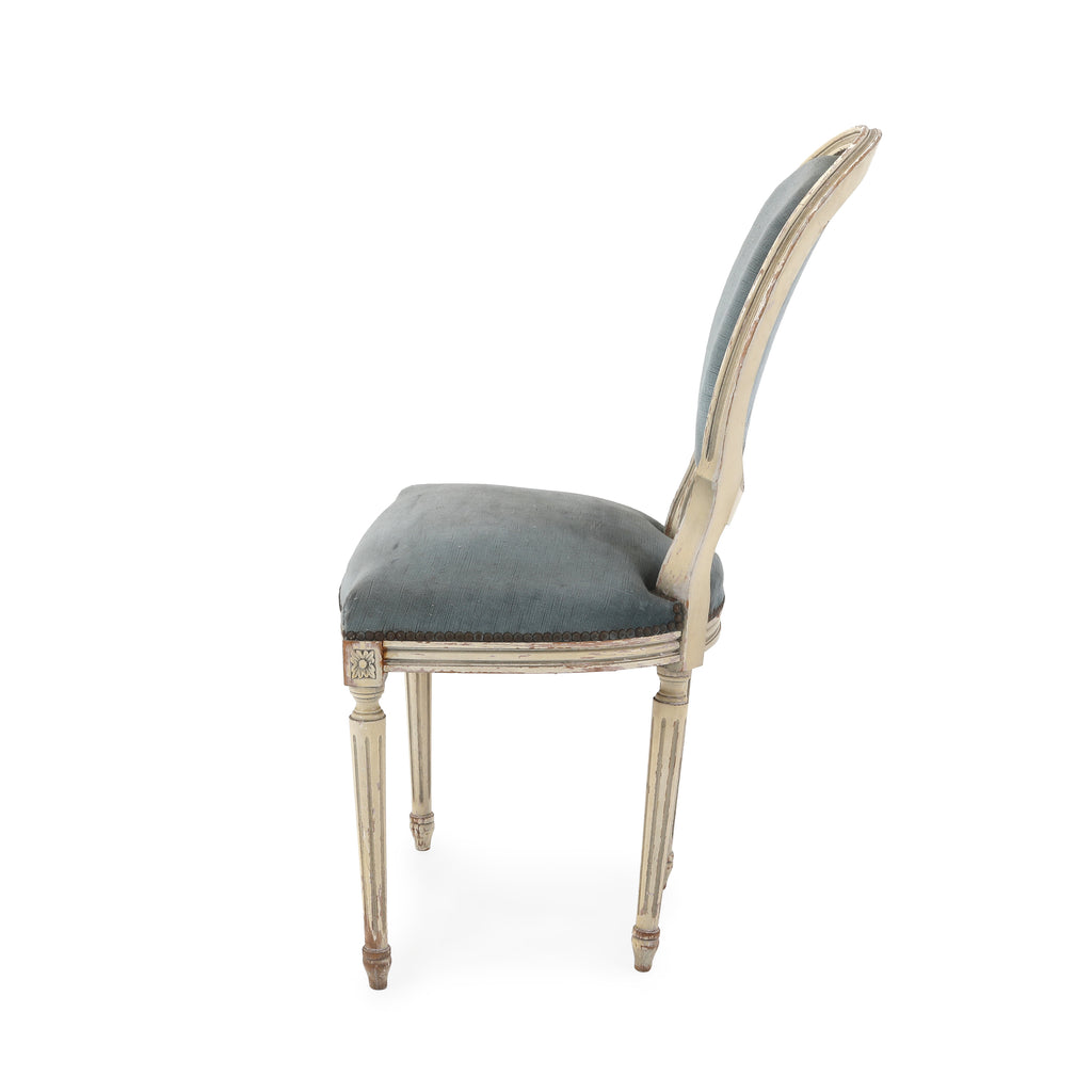 Grey-Blue Victorian Side Chair