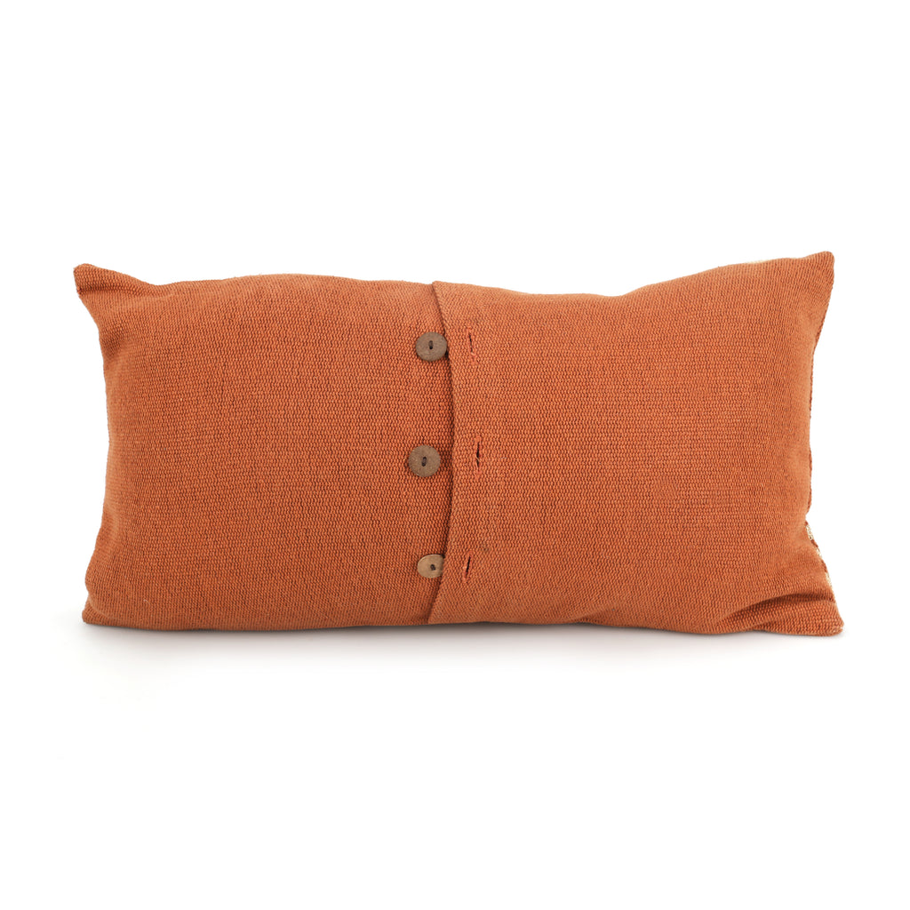 Orange & White Lumbar Pillow