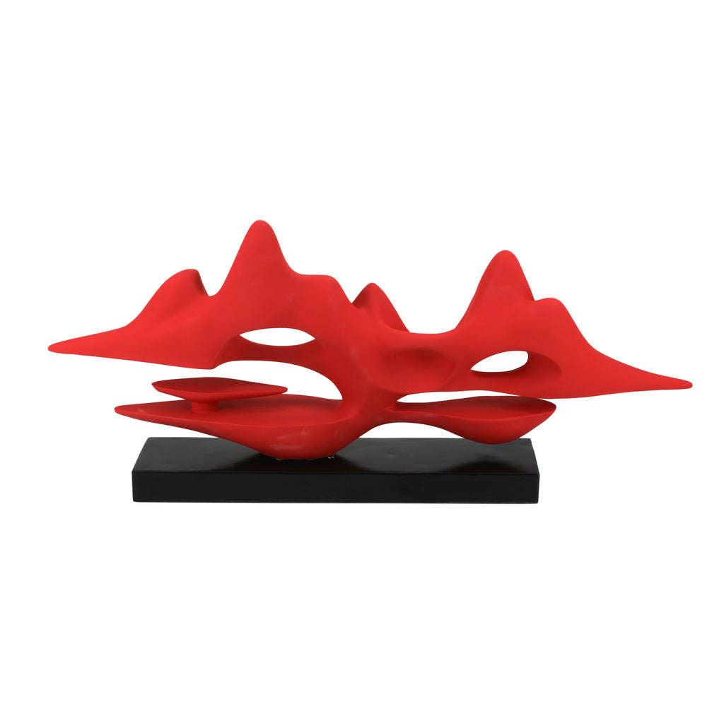Matte Red Abstract Landscape Sculpture (A+D)