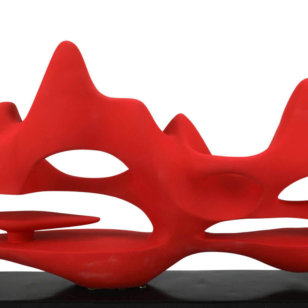 Matte Red Abstract Landscape Sculpture (A+D)