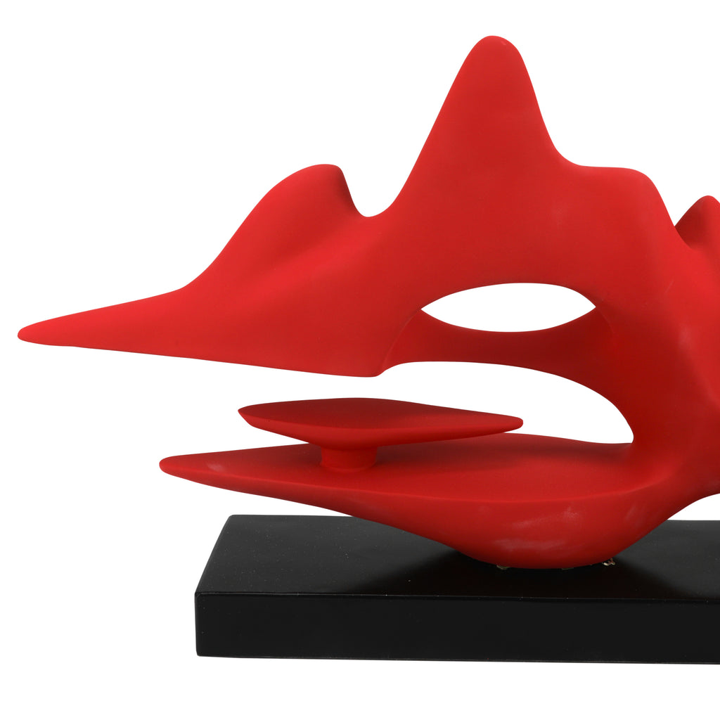 Matte Red Abstract Landscape Sculpture (A+D)