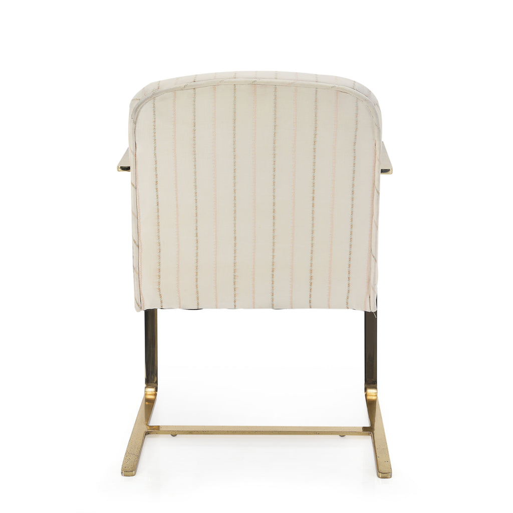White Striped Chairs with Gold Frame