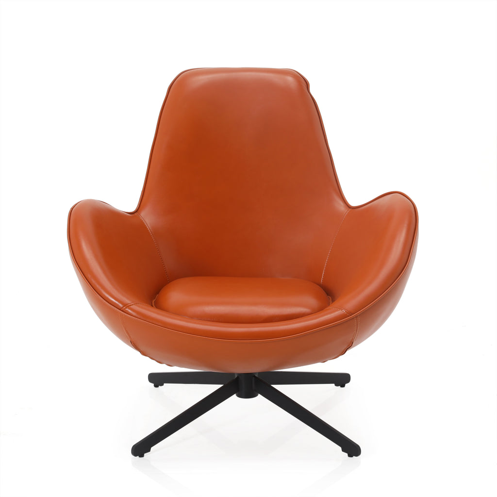 Orange Leather Egg Shell Chairs