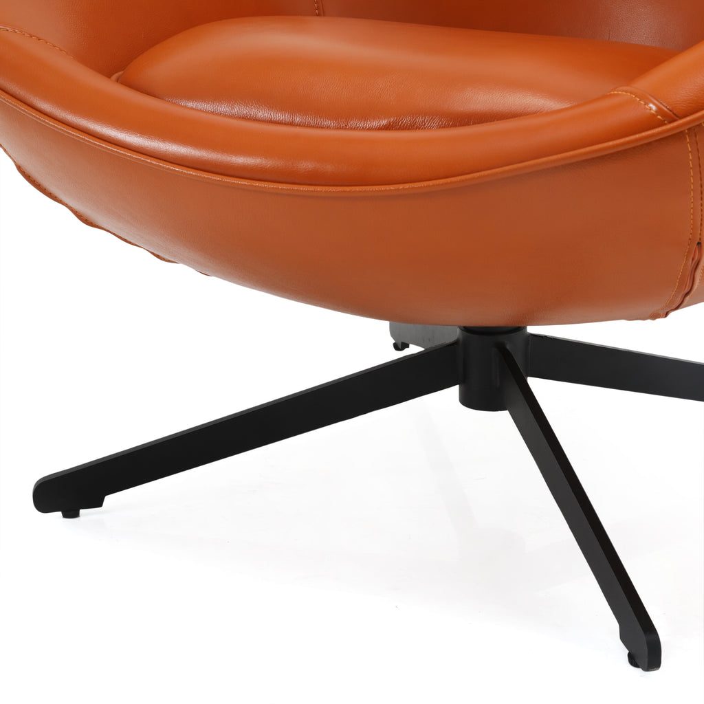 Orange Leather Egg Shell Chairs