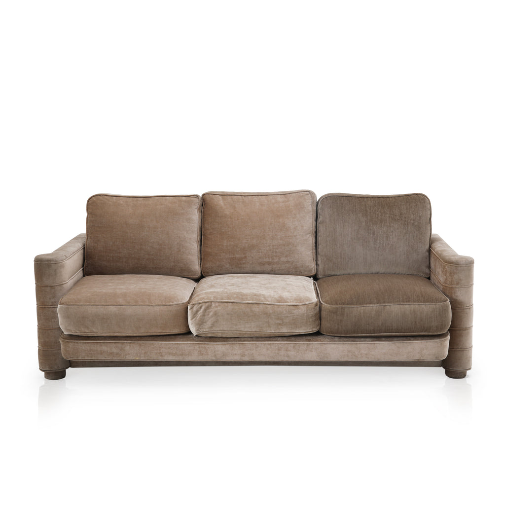 Taupe Velvet Deco Sofa