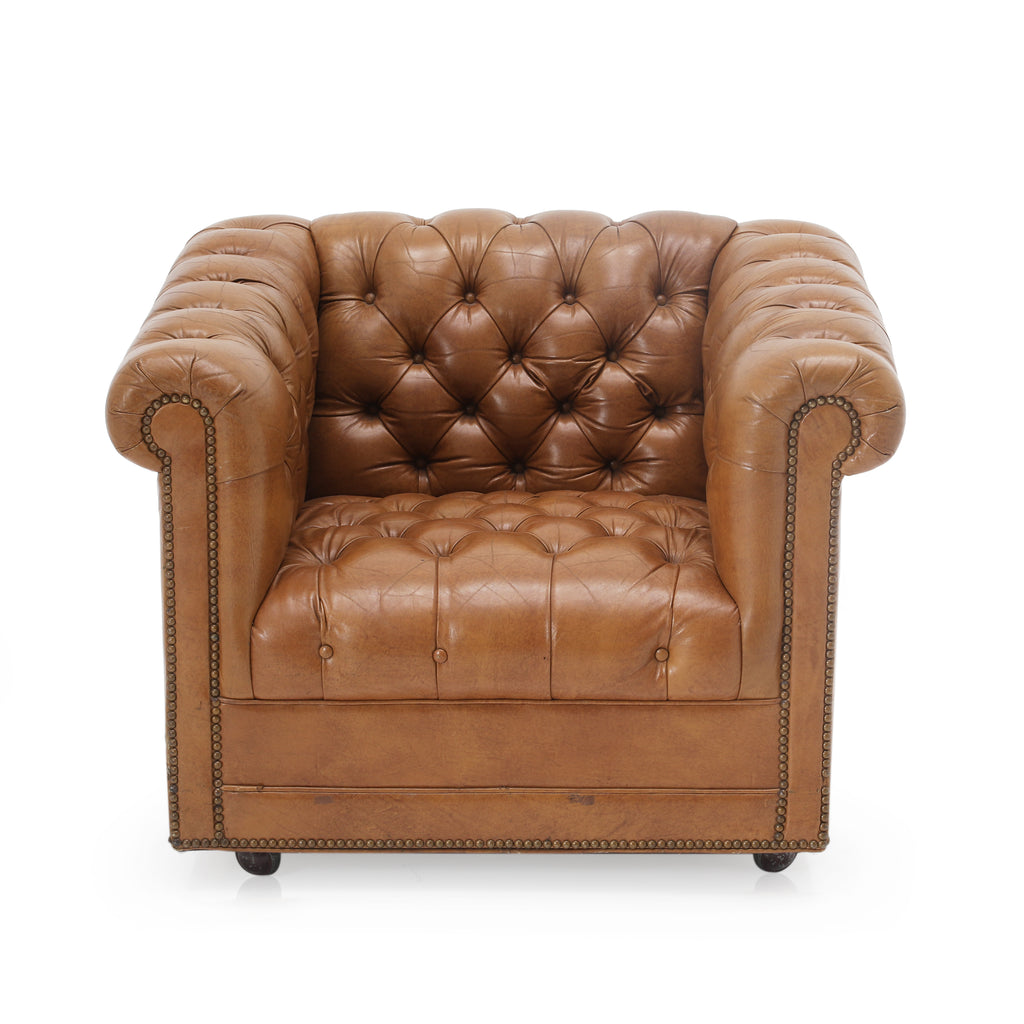 Tan Leather Chesterfield Armchair