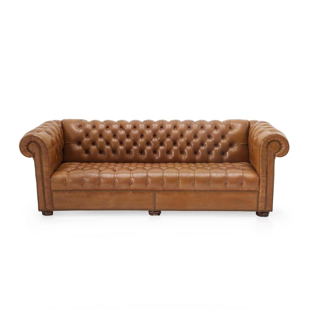 Tan Leather Chesterfield Sofa