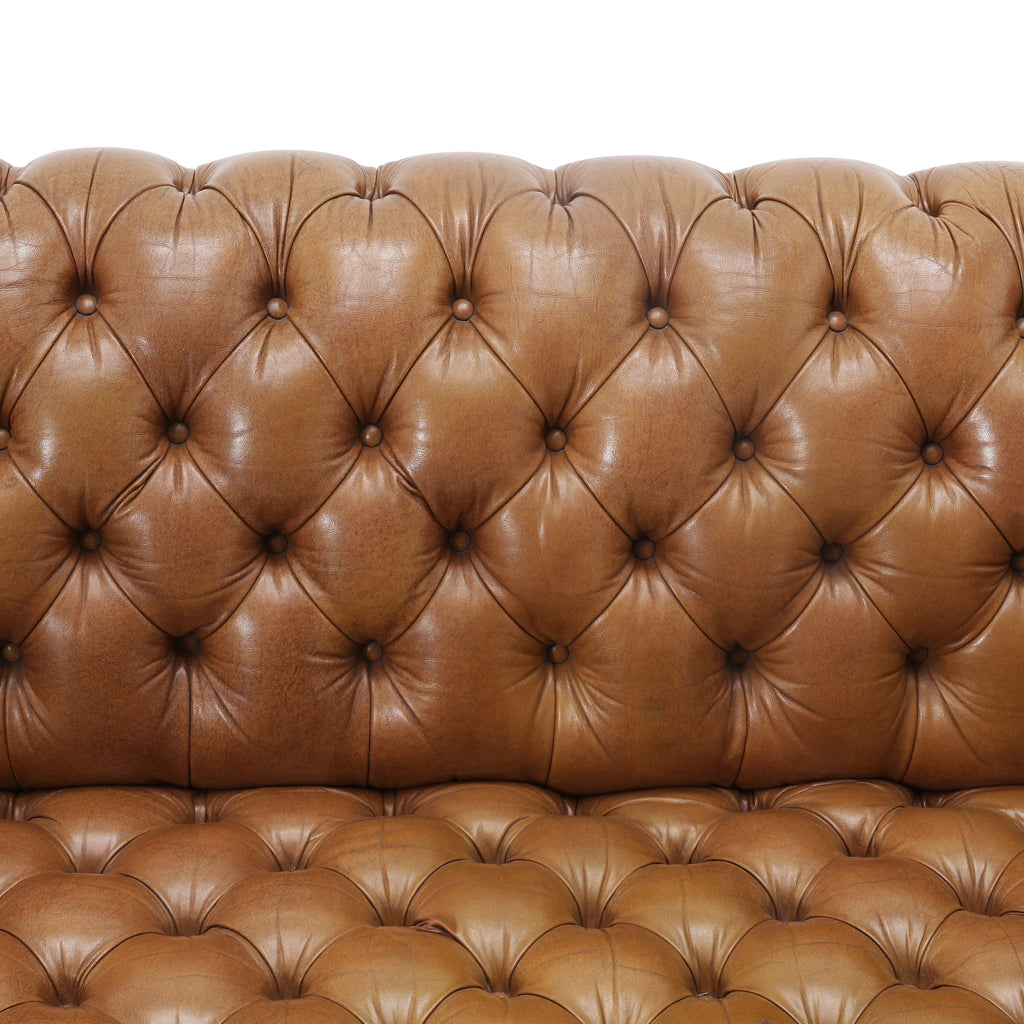 Tan Leather Chesterfield Sofa