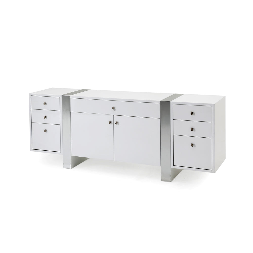 Glossy White Office Credenza