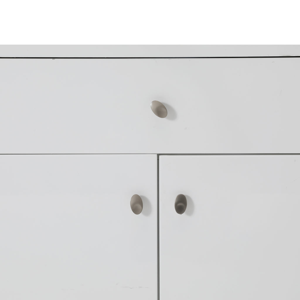 Glossy White Office Credenza