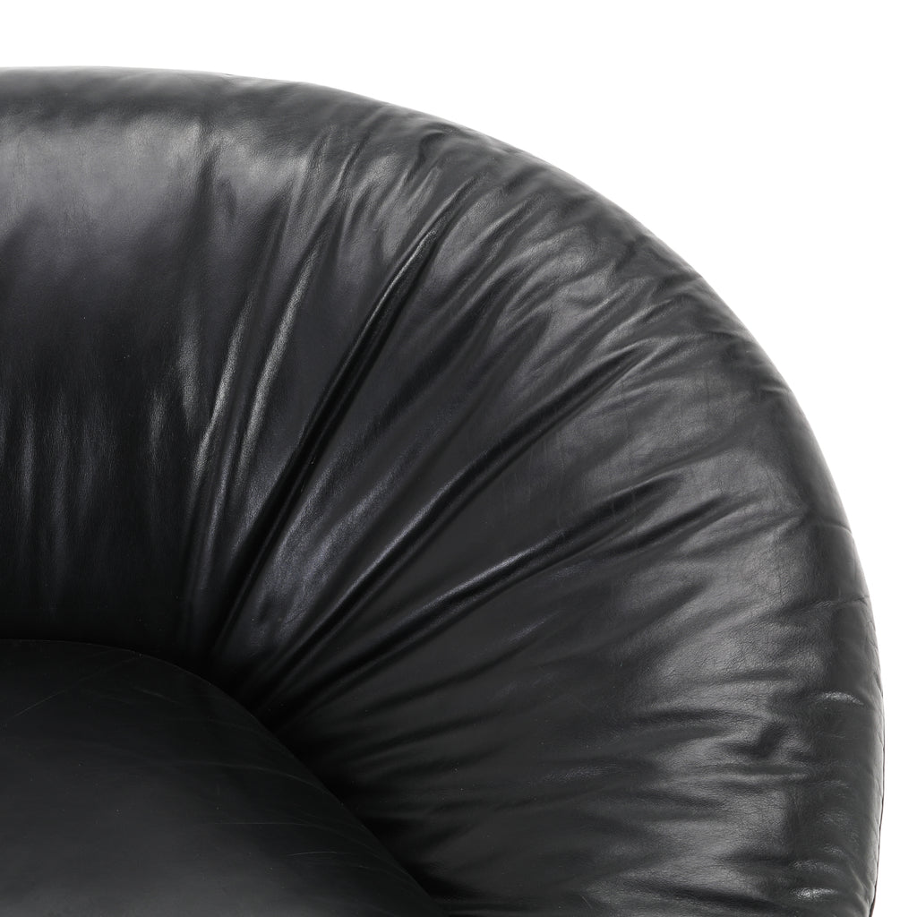 Black Leather Swirl Loveseat