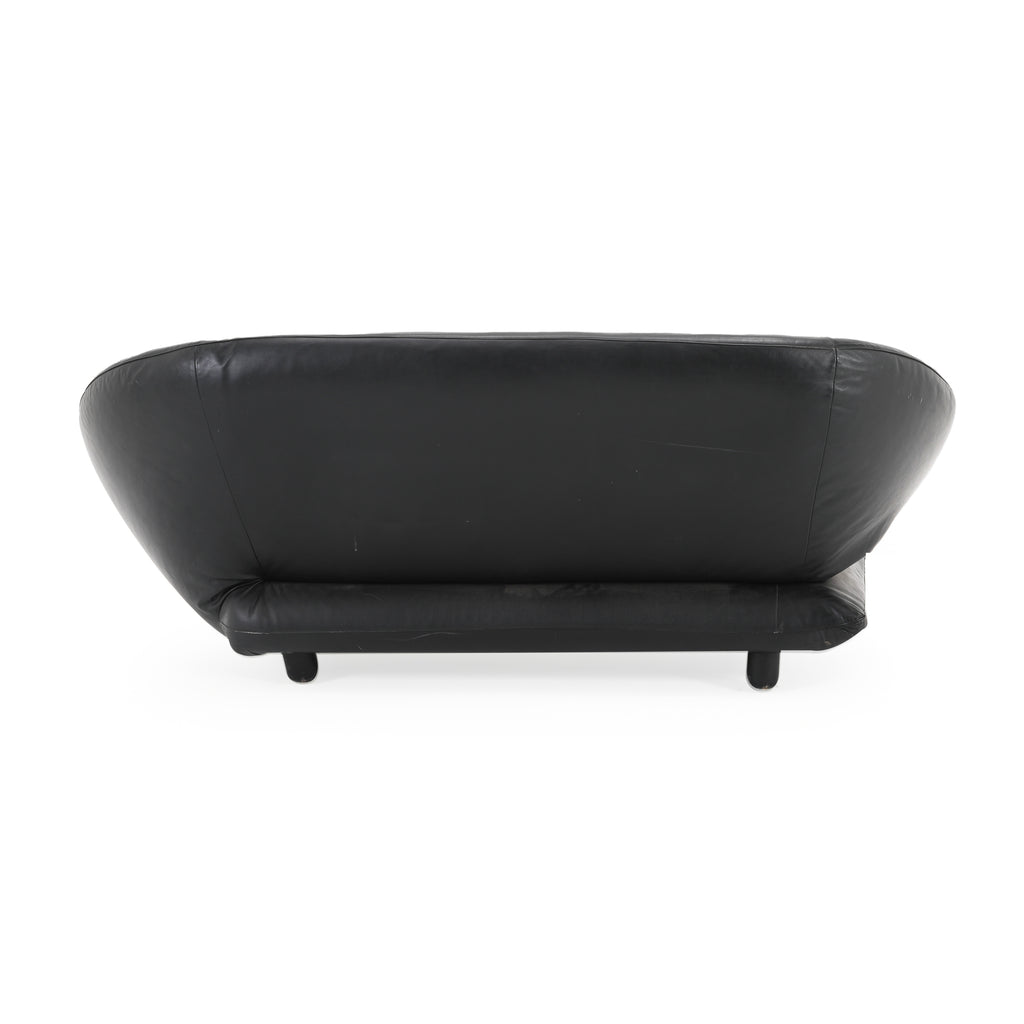 Black Leather Swirl Loveseat
