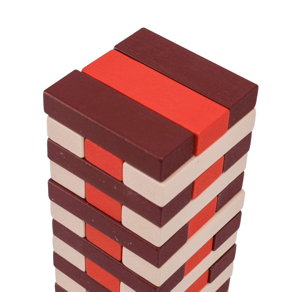Multi-Colored Wood Jenga Set w/ Box (A+D)