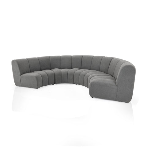 Grey Curved 4-Piece Sectional