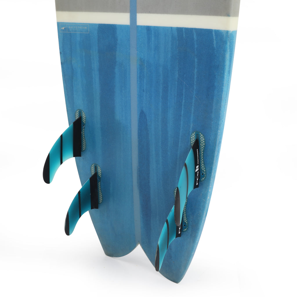 Grey and Blue Surfboard