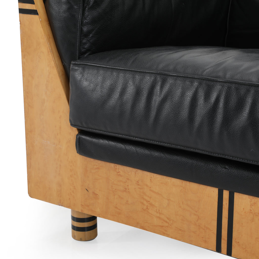 Italian Birdseye Wood Shell Arm Chair