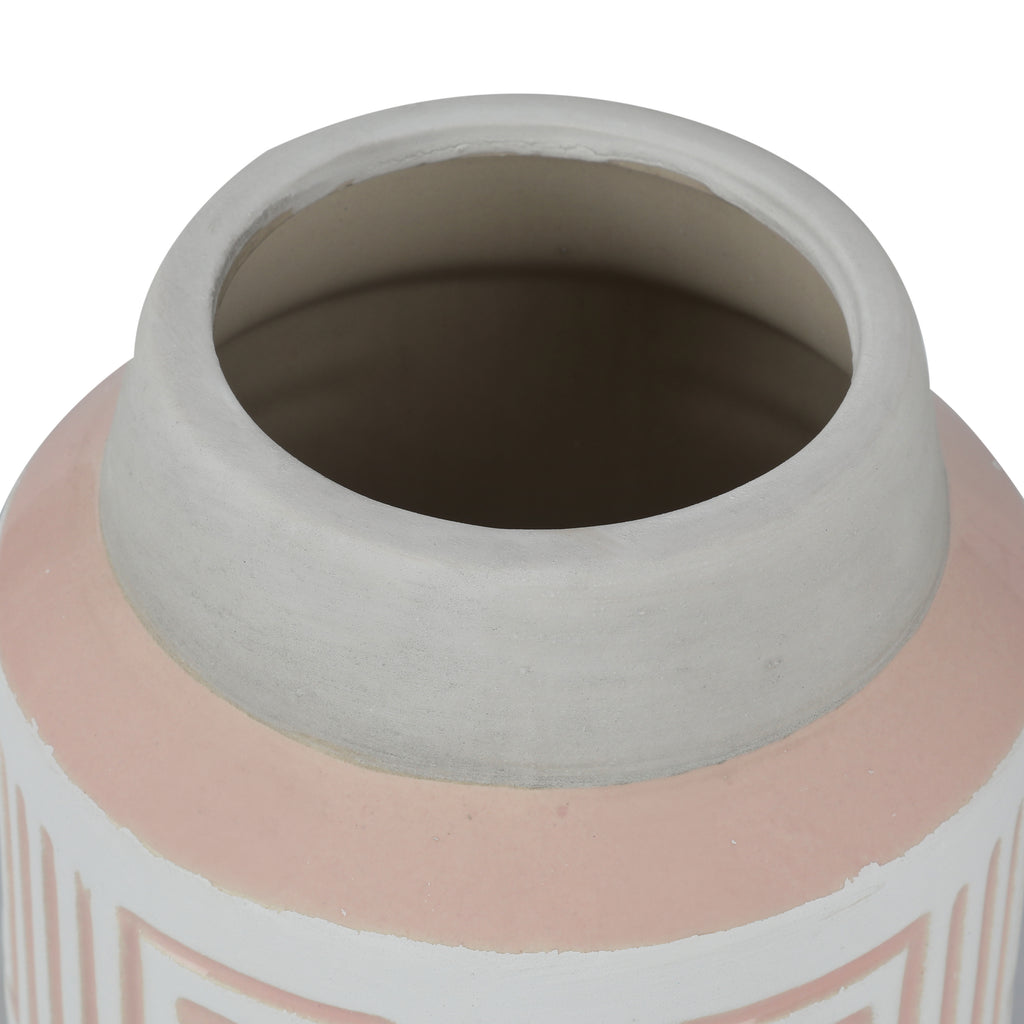 White & Pink Ceramic Vase