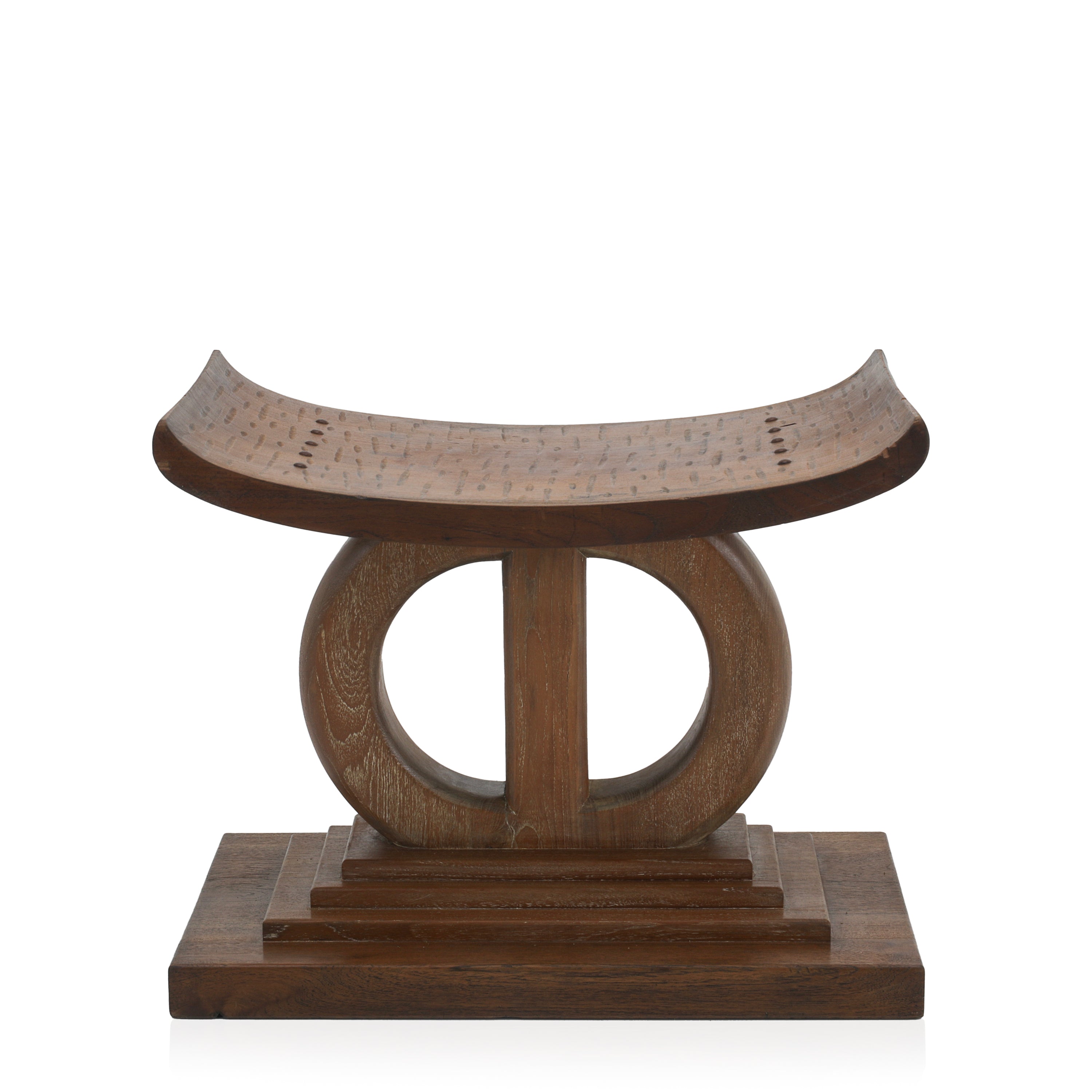 Wood Stool on Rectangular Base - Gil & Roy Props