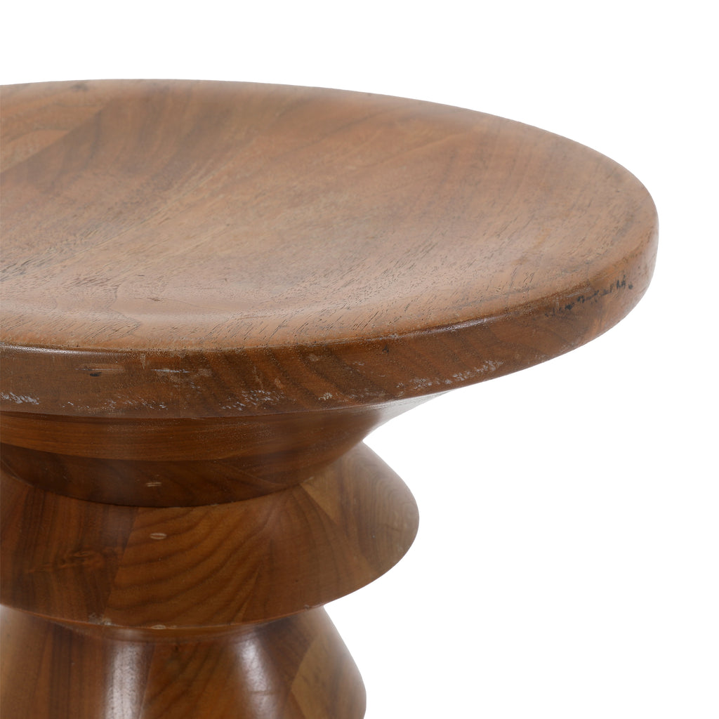 Turned Wood Side Table Pedestal