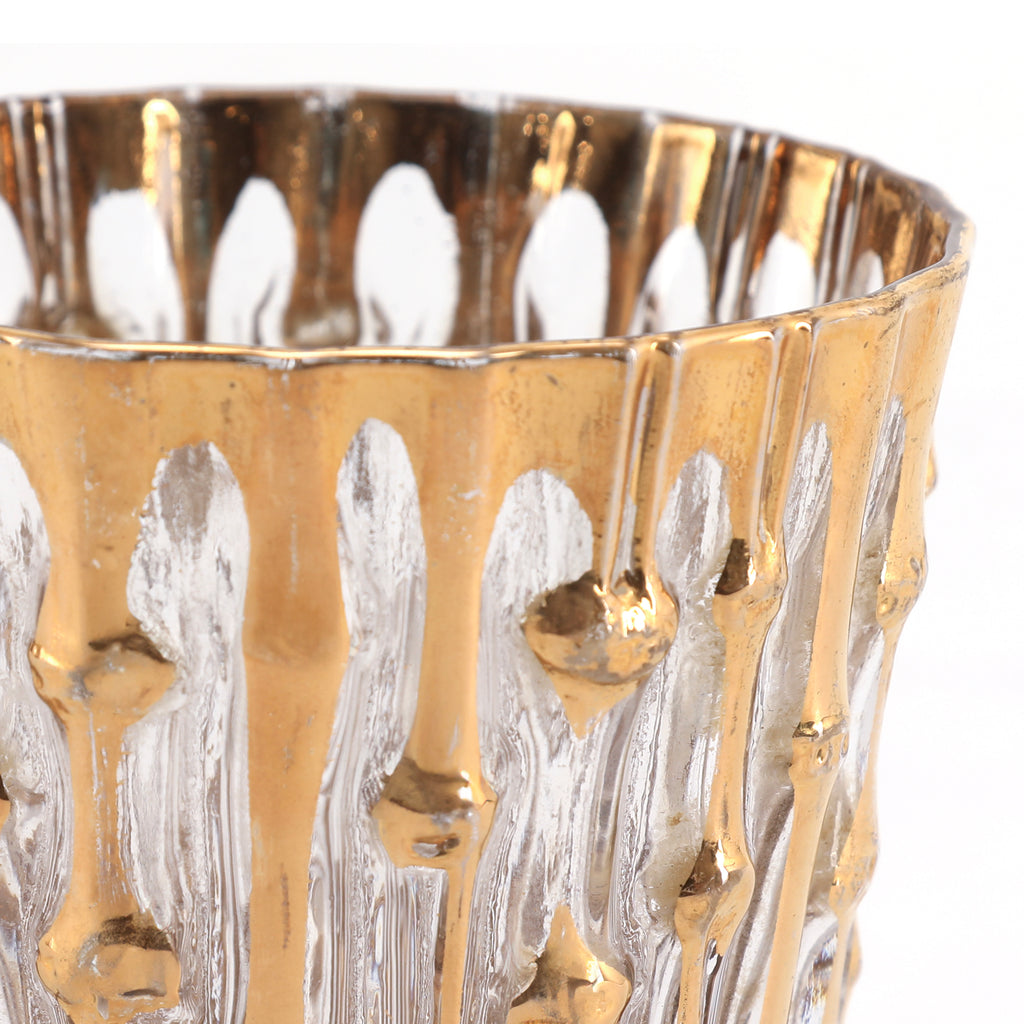 Drink Glass with Gold Drips